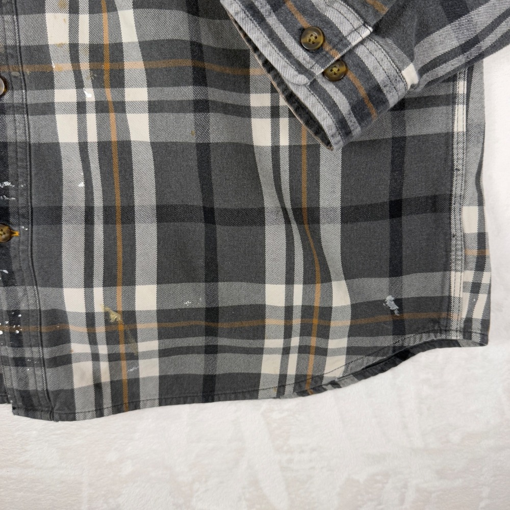 Carhartt Flannel Plaid Button Up Long Sleeve Mens XL Original Fit Paint Splatter - Picture 4 of 9